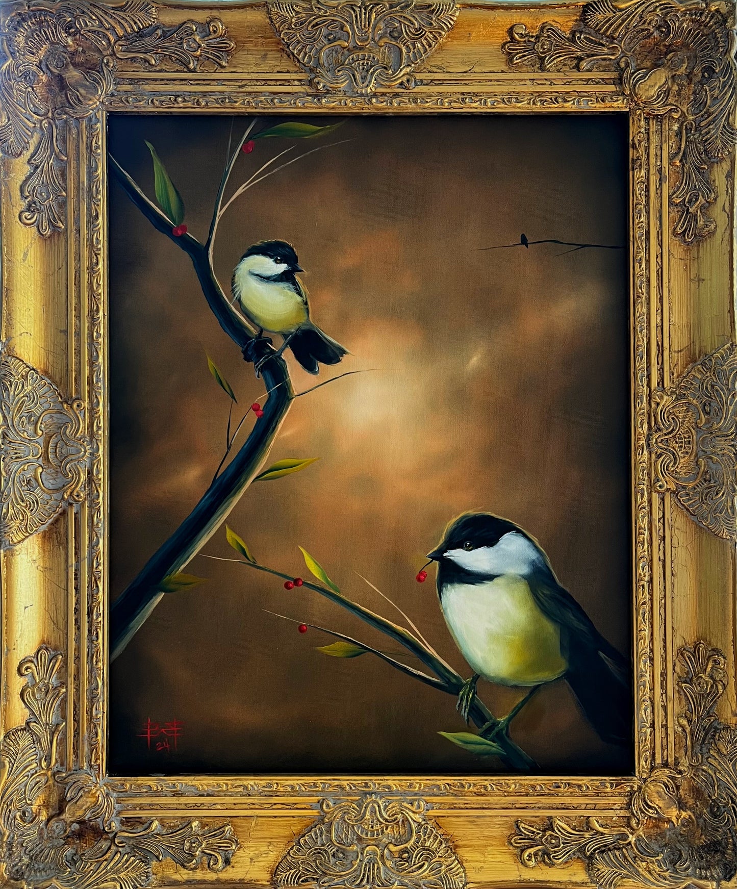 Chickadees at Dusk