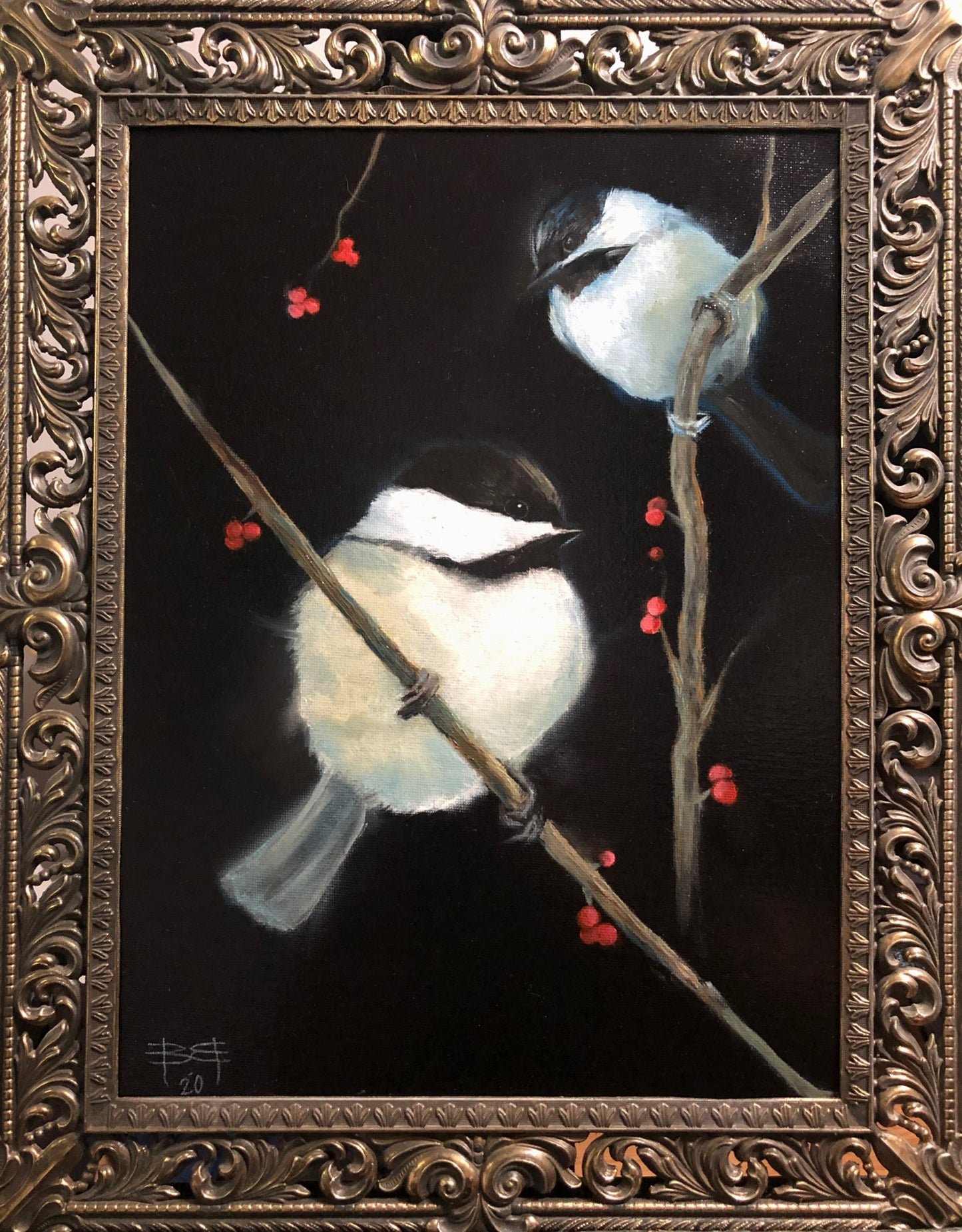 Chickadees on a Branch